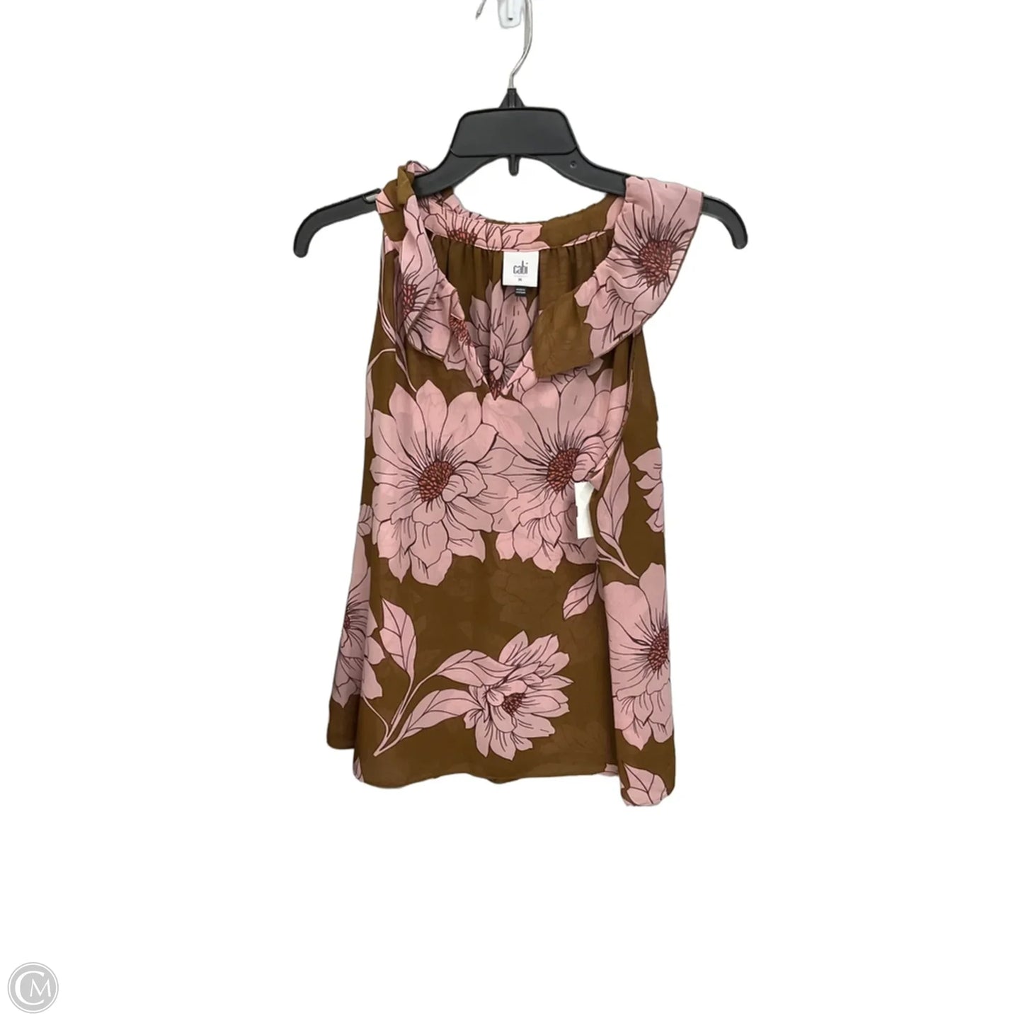 Top Sleeveless By Cabi In Floral Print, Size: M