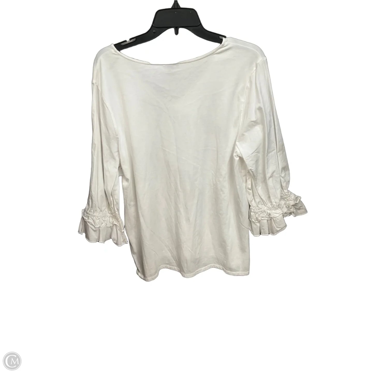 Top Long Sleeve By Ann Taylor In White, Size: L