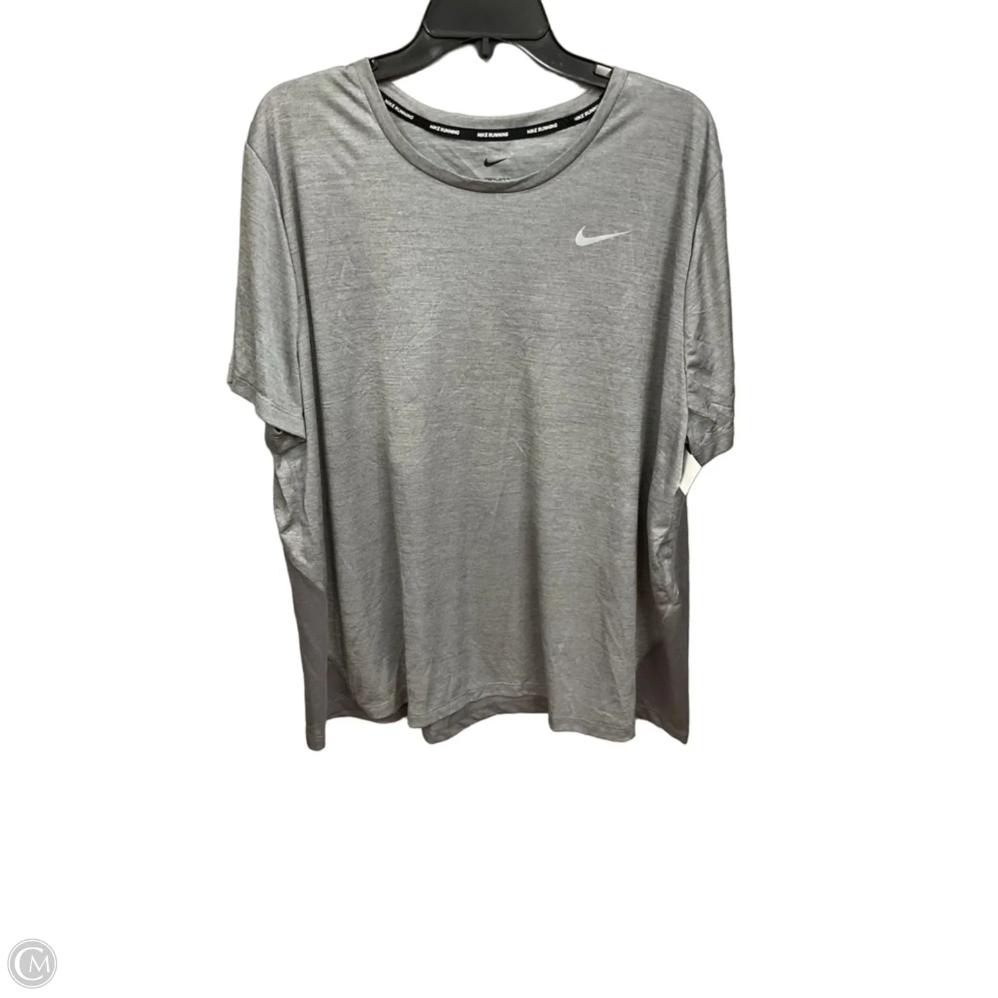 Athletic Top Short Sleeve By Nike Apparel In Grey, Size: 3x