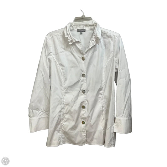 Blouse Long Sleeve By Habitat In White, Size: L