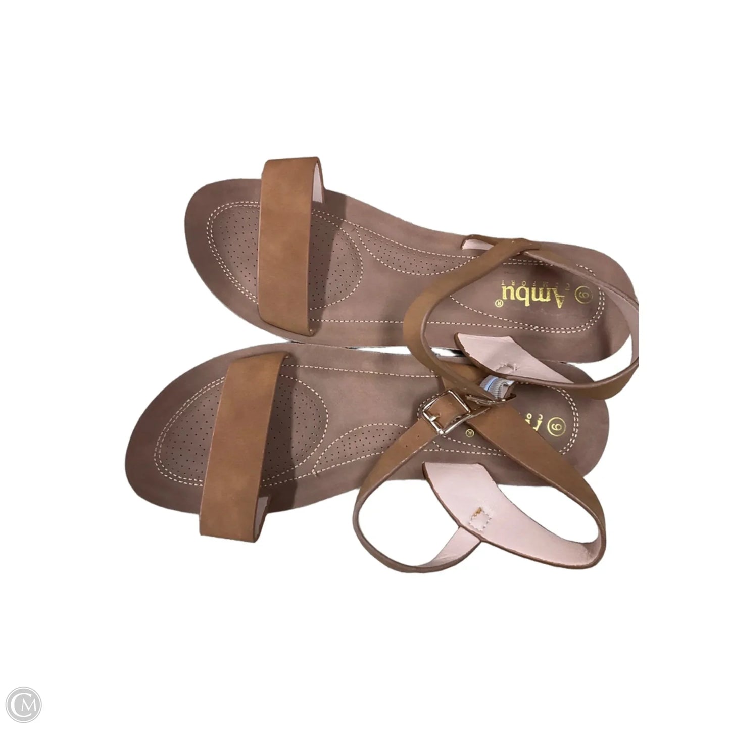 Sandals Flats By Clothes Mentor In Brown, Size: 9