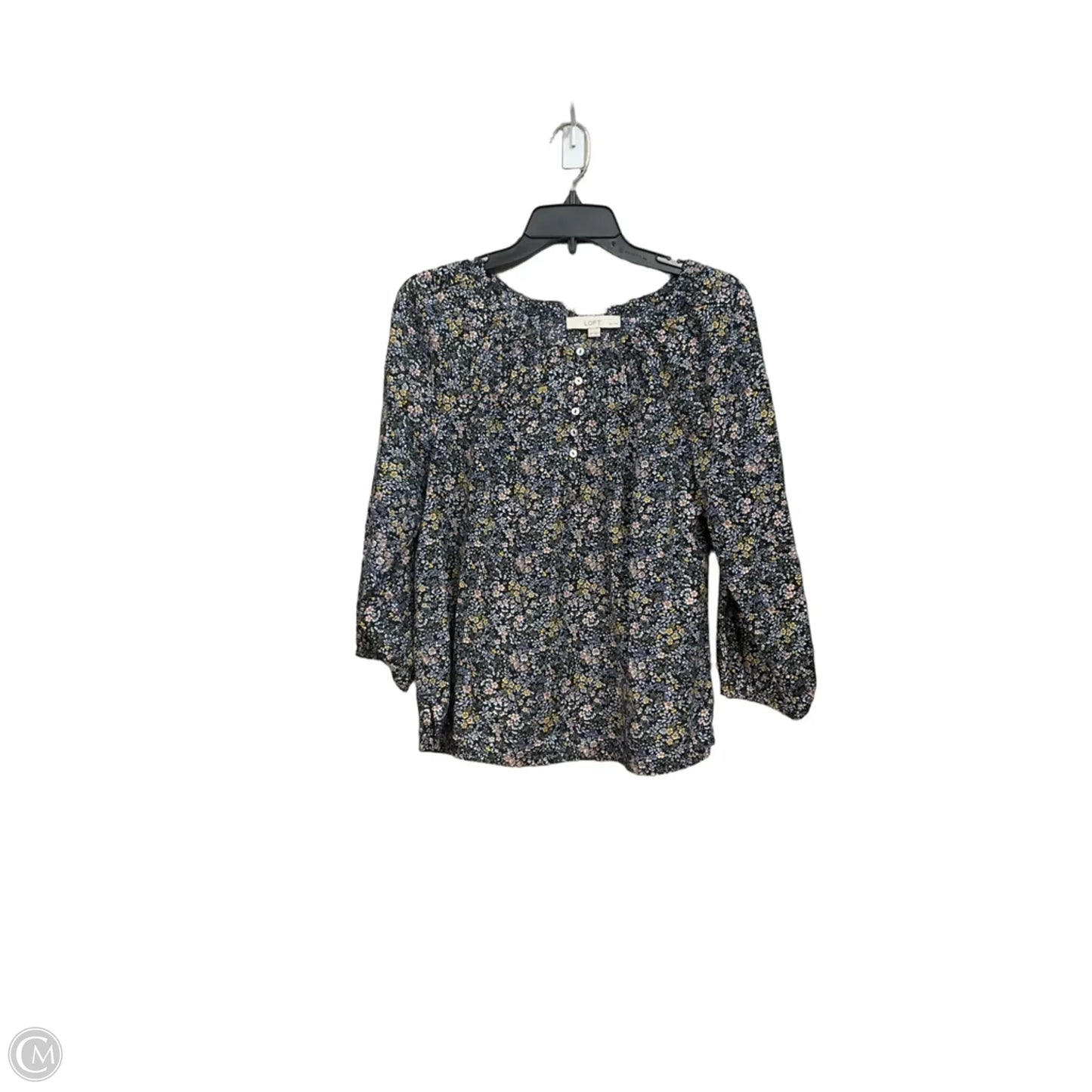 Blouse Long Sleeve By Loft In Floral Print, Size: Mp