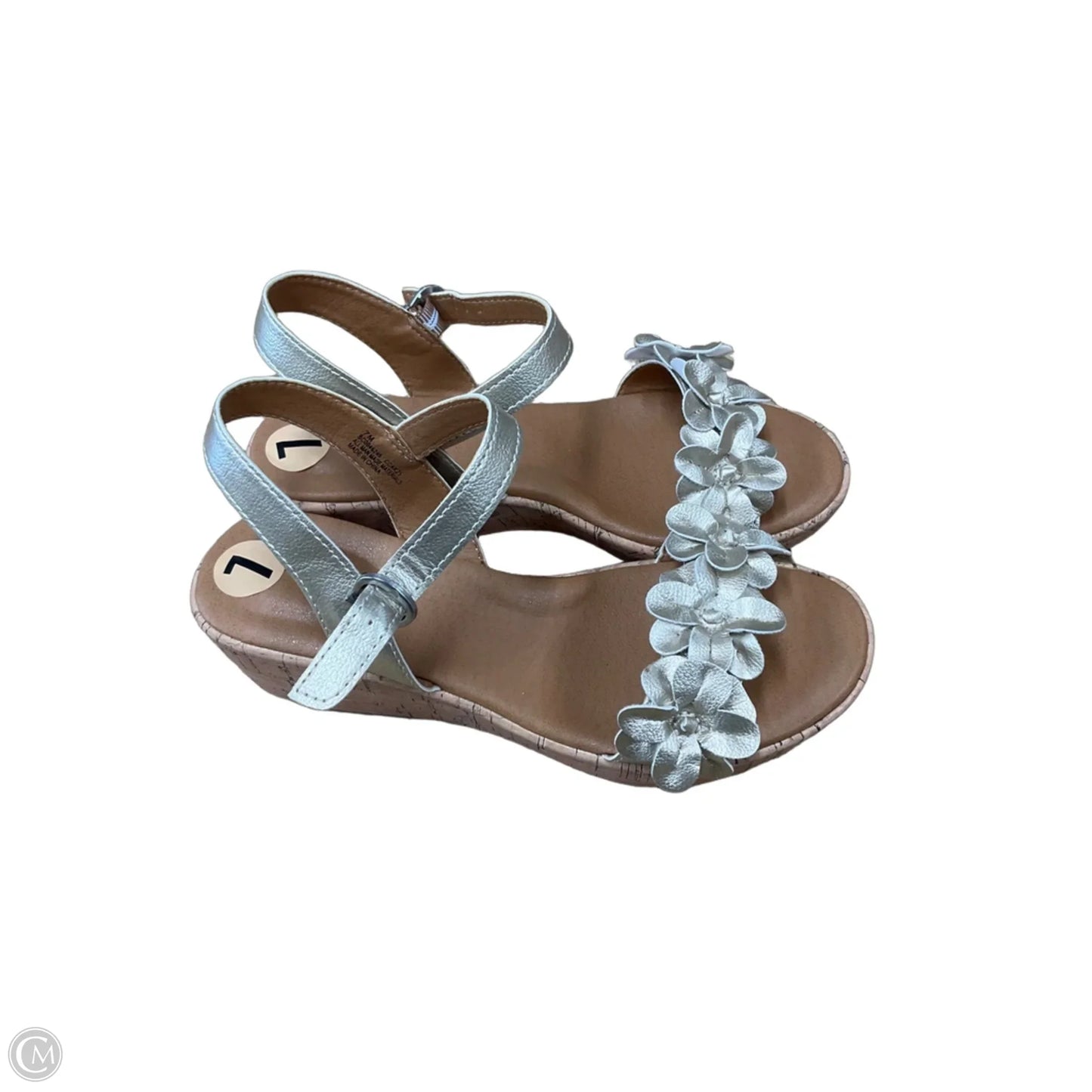 Sandals Heels Wedge By Boc In Tan, Size: 7