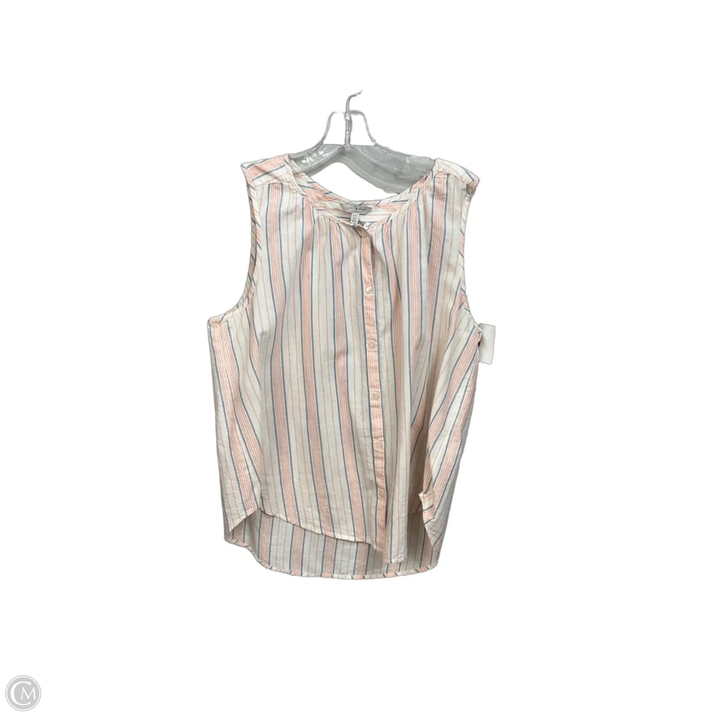 Top Sleeveless By Lucky Brand In Striped Pattern, Size: L