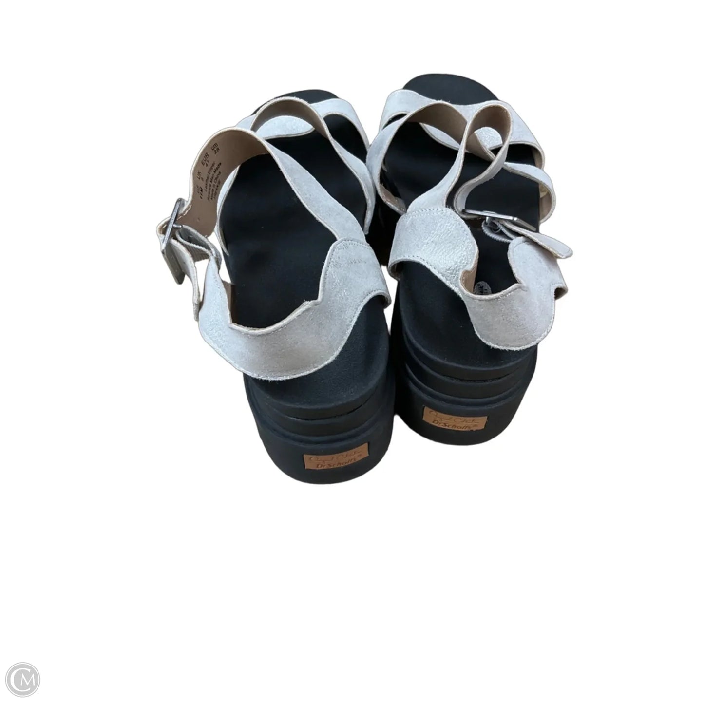 Sandals Heels Platform By Dr Scholls In Black & Silver, Size: 11