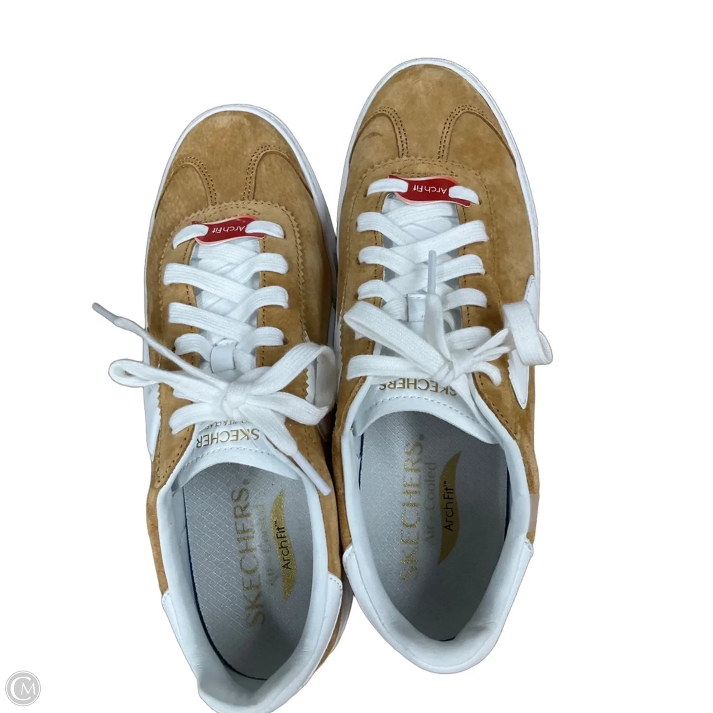 Shoes Sneakers By Skechers In Tan & White, Size: 8.5