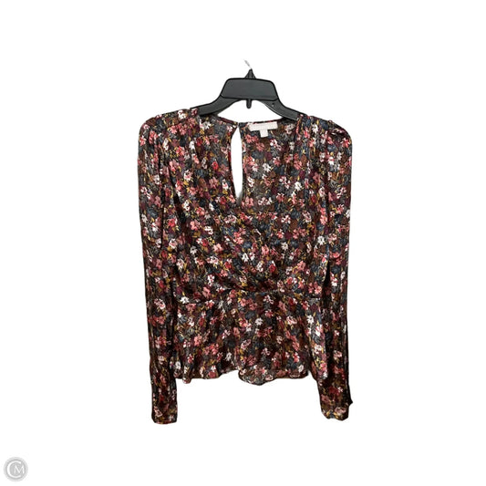 Blouse Long Sleeve By Chelsea 28 In Floral Print, Size: M