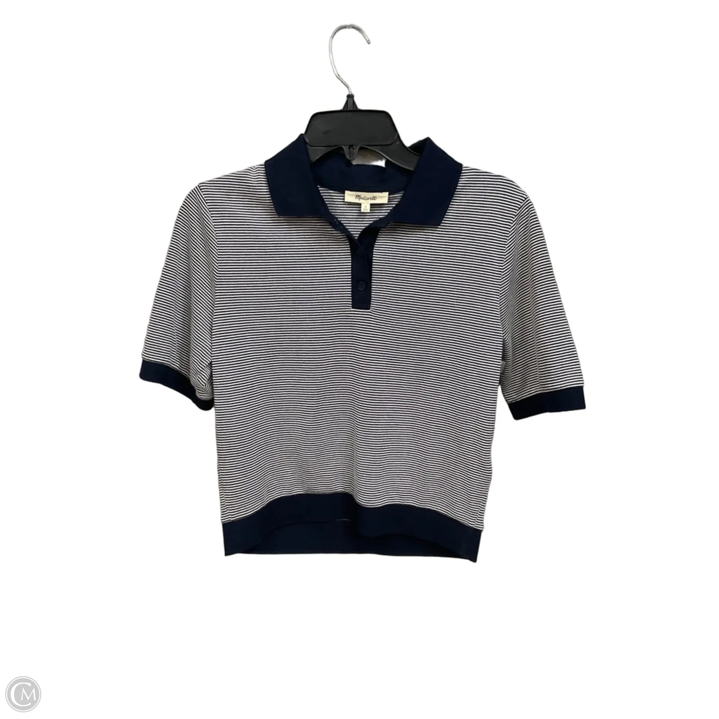 Top Short Sleeve By Madewell In Striped Pattern, Size: S