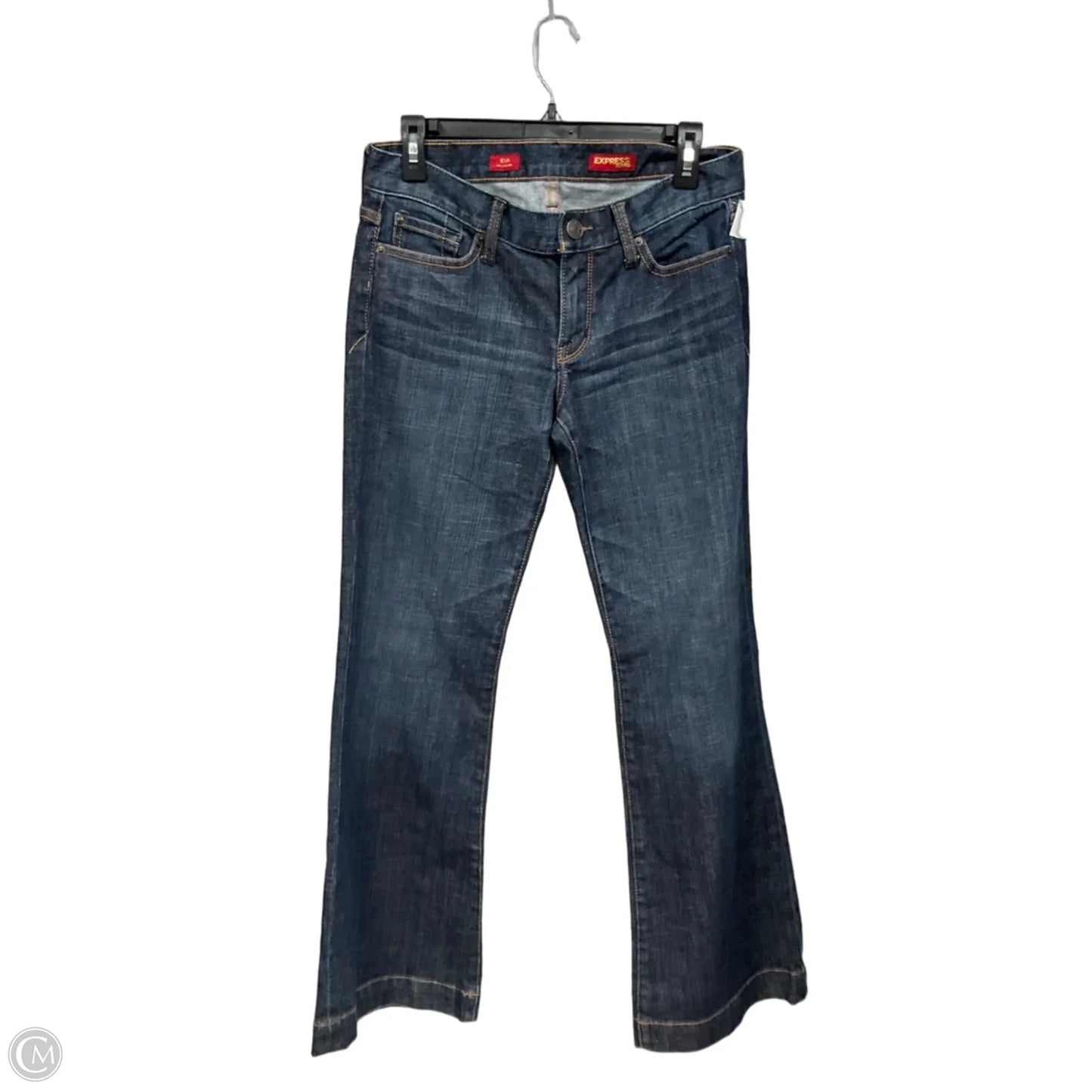 Jeans Boot Cut By Express In Blue Denim, Size: 4