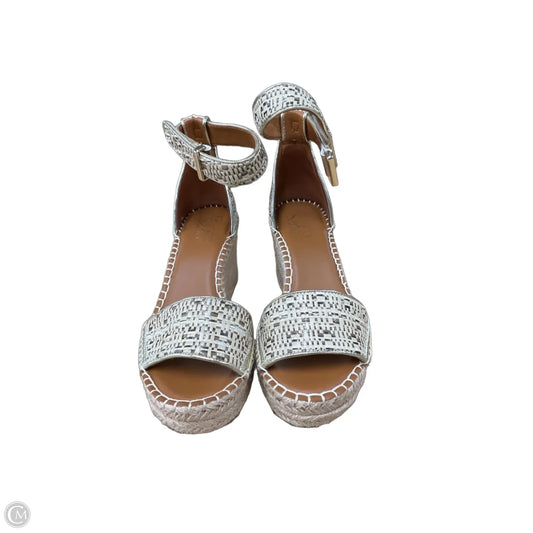 Sandals Heels Wedge By Franco Sarto In Tan, Size: 6