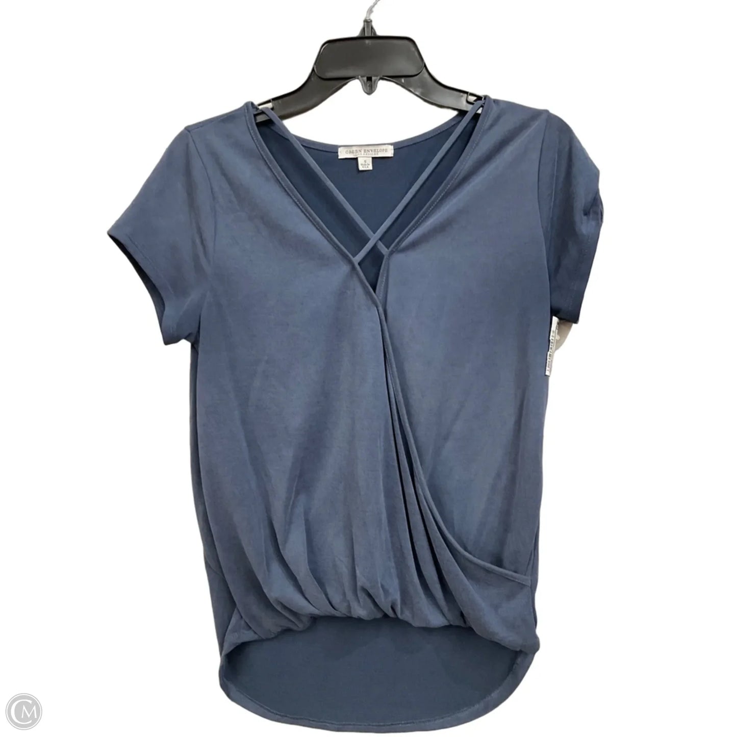 Top Short Sleeve By Green Envelope In Blue, Size: S