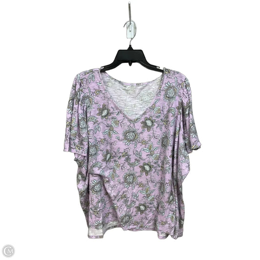 Top Short Sleeve By Lane Bryant In Floral Print, Size: 3x