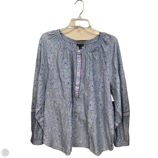 Top Long Sleeve By Talbots In Paisley Print, Size: Xl