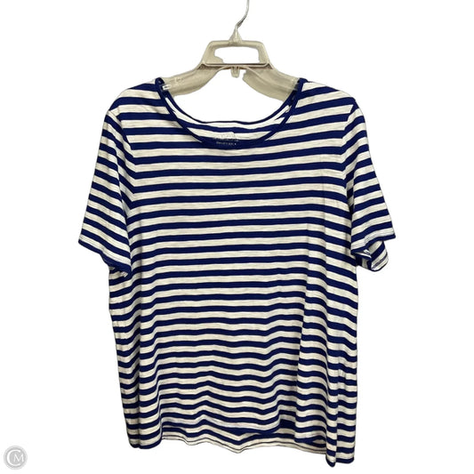 Top Short Sleeve By Chicos In Striped Pattern, Size: Xl