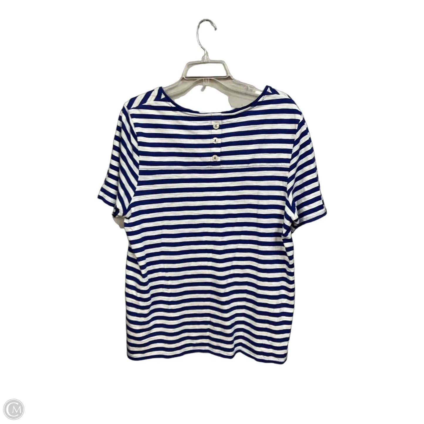 Top Short Sleeve By Chicos In Striped Pattern, Size: Xl