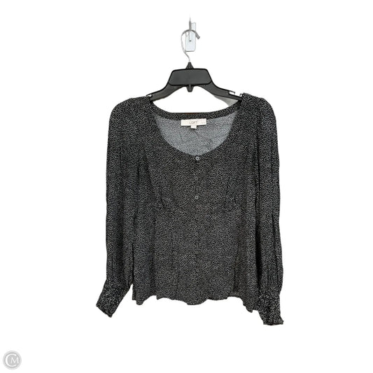 Top Long Sleeve By Loft In Black & White, Size: Mp
