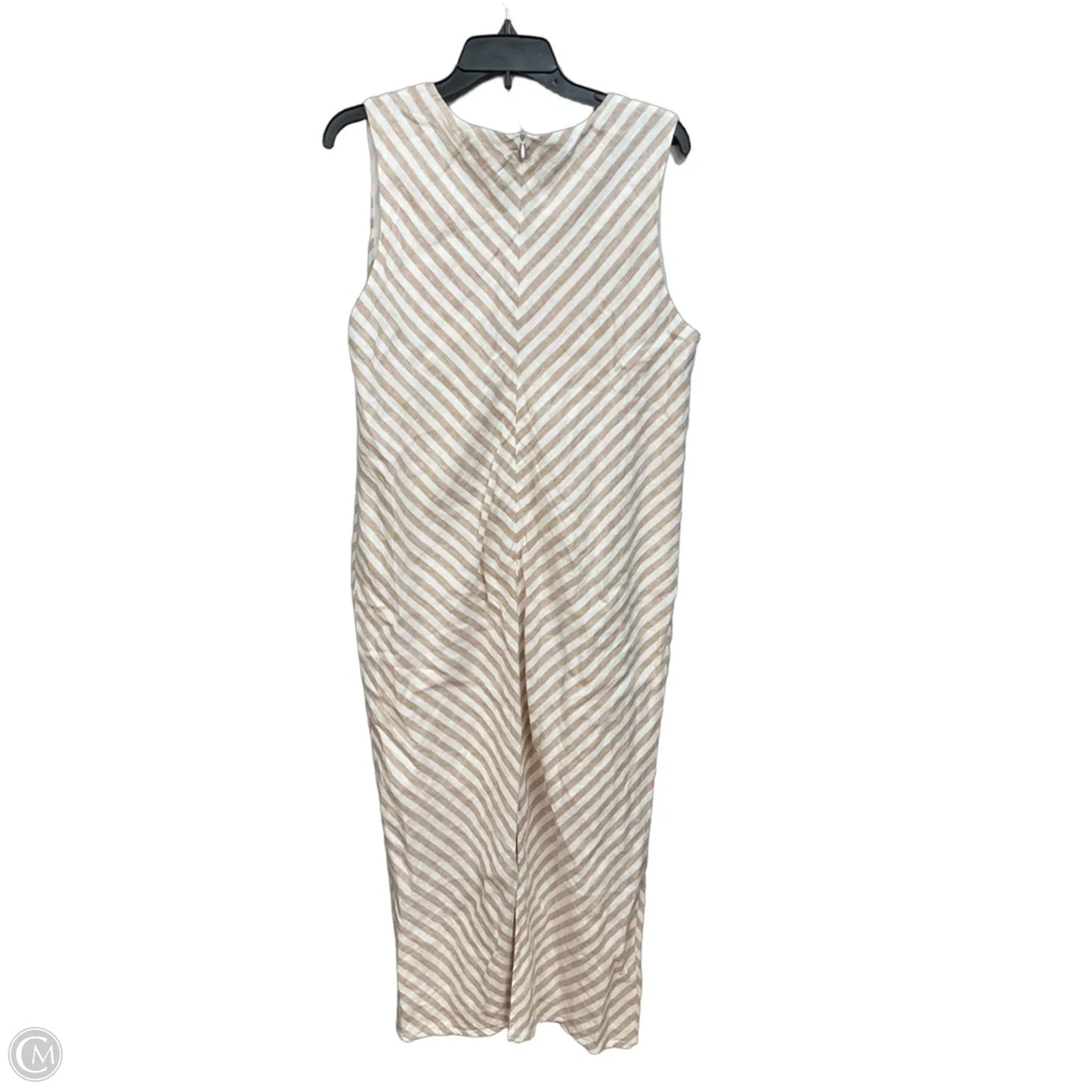 Dress Casual Maxi By Everlane In Tan & White, Size: M
