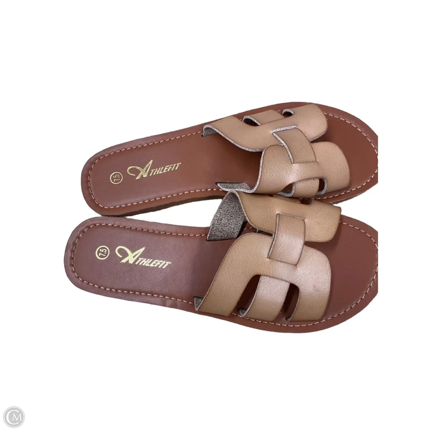 Sandals Flats By Clothes Mentor In Tan, Size: 7.5