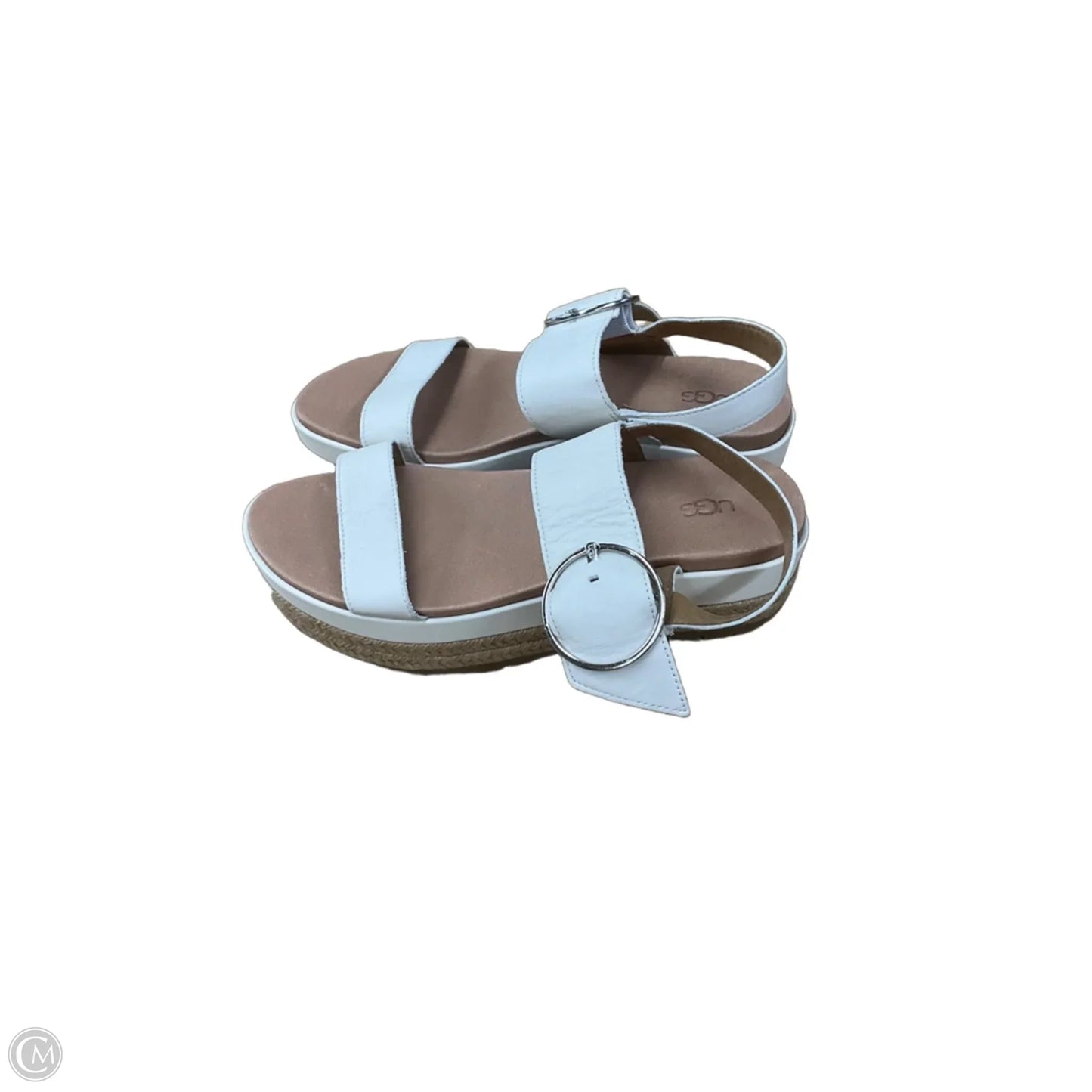 Sandals Designer By Ugg In Tan & White, Size: 9.5