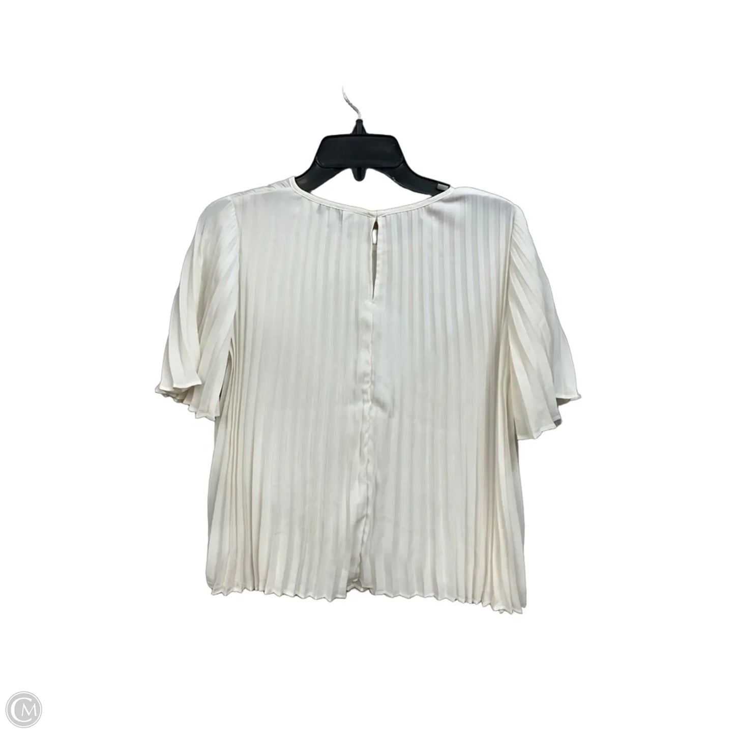 Top Short Sleeve By Express In Cream, Size: Xs