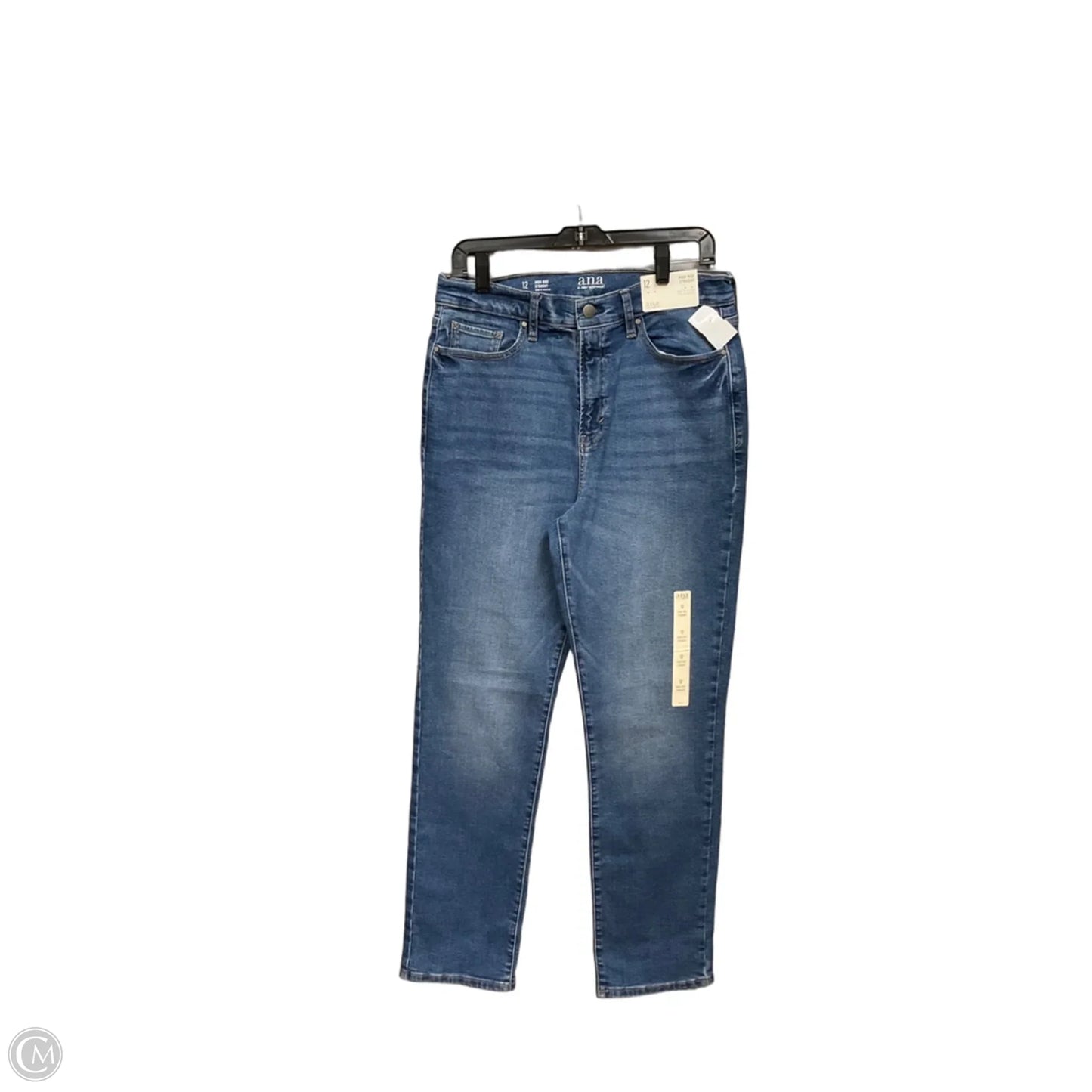 Jeans Straight By Ana In Blue Denim, Size: 12