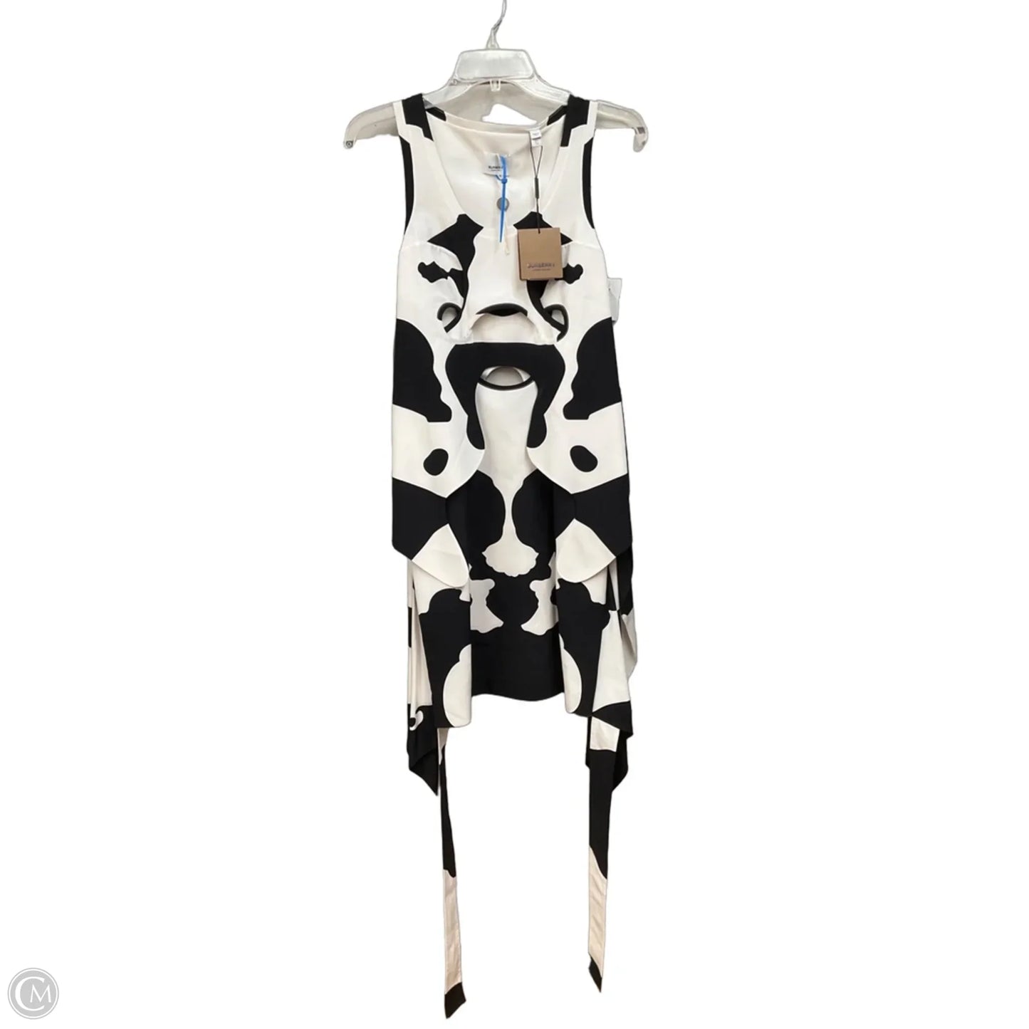 Dress Luxury Designer By Burberry In Black & White, Size: S