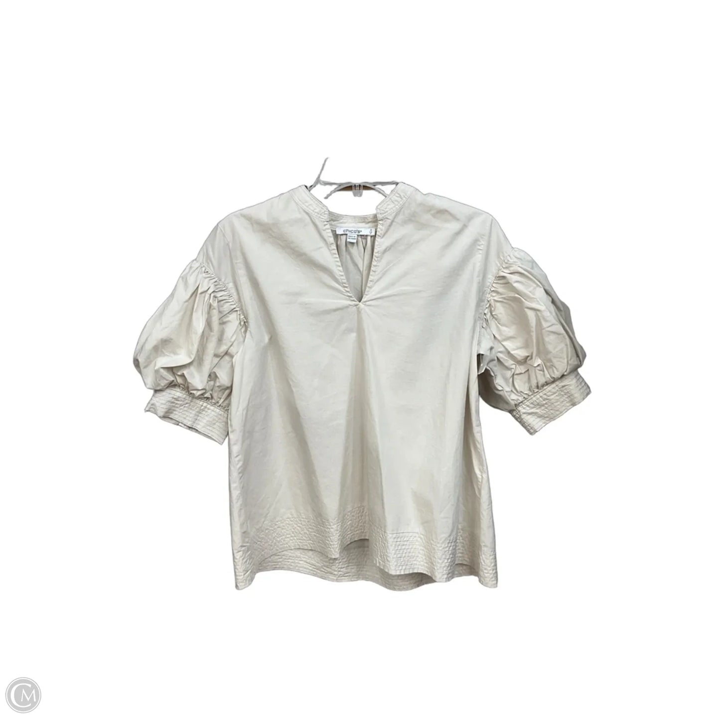 Top Short Sleeve By Chicos In Beige, Size: S