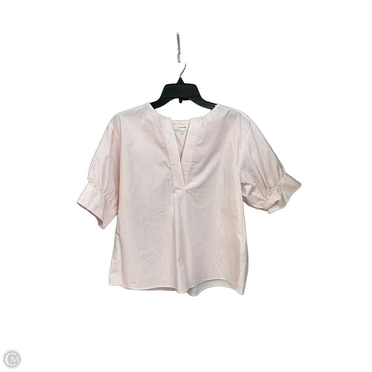 Top Short Sleeve By Frame In Striped Pattern, Size: M