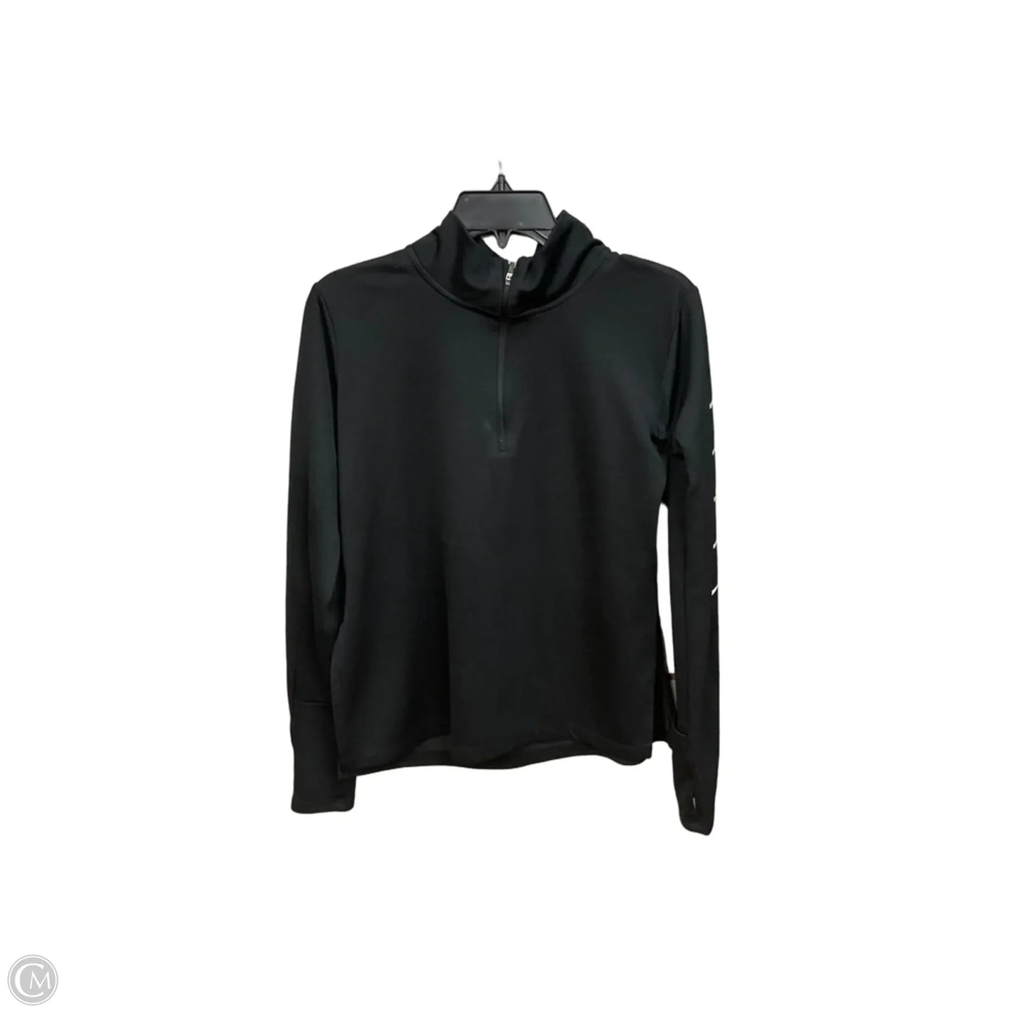 Athletic Top Long Sleeve Collar By Nike Apparel In Black