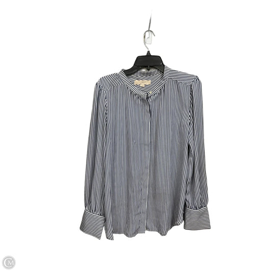 Blouse Long Sleeve By Loft In Striped Pattern, Size: L