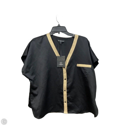 Top Short Sleeve By Inc In Black & Gold, Size: Xl