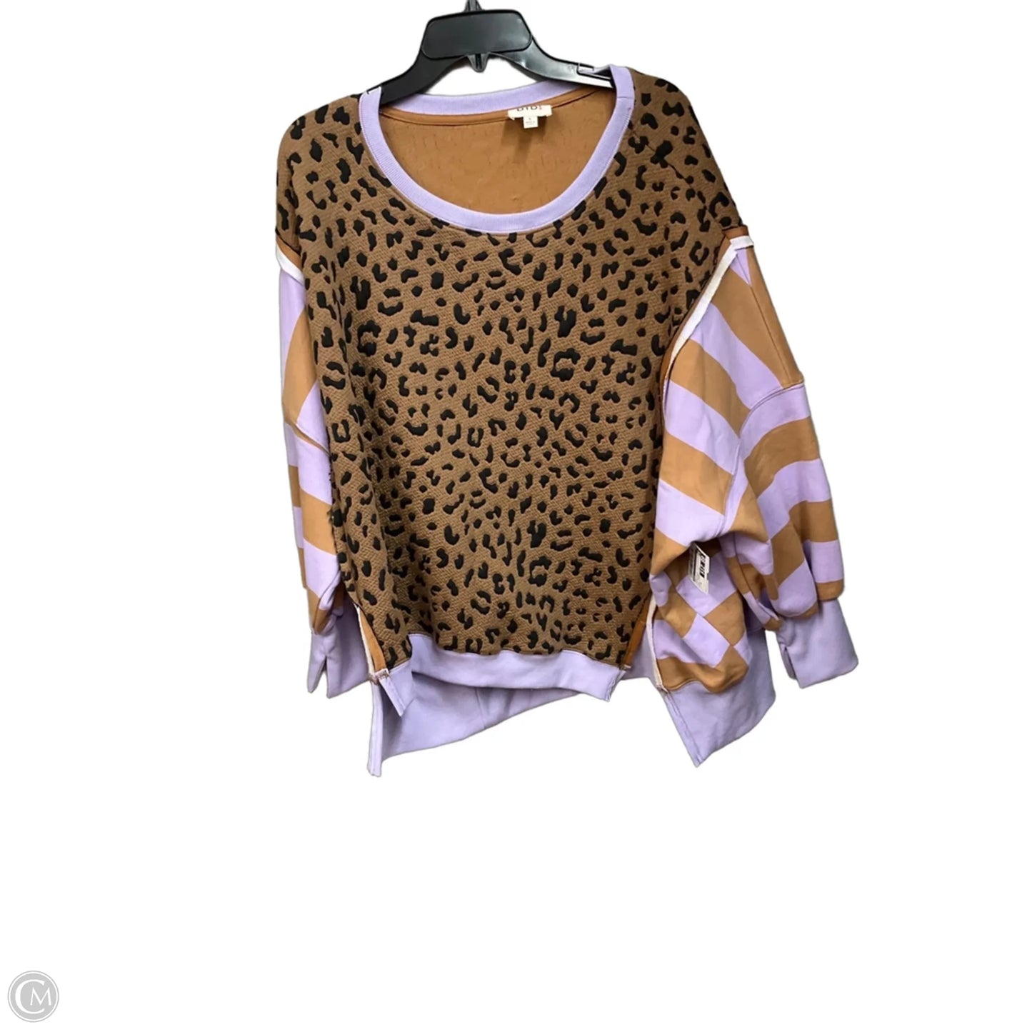 Top Long Sleeve By Bibi In Animal Print, Size: S