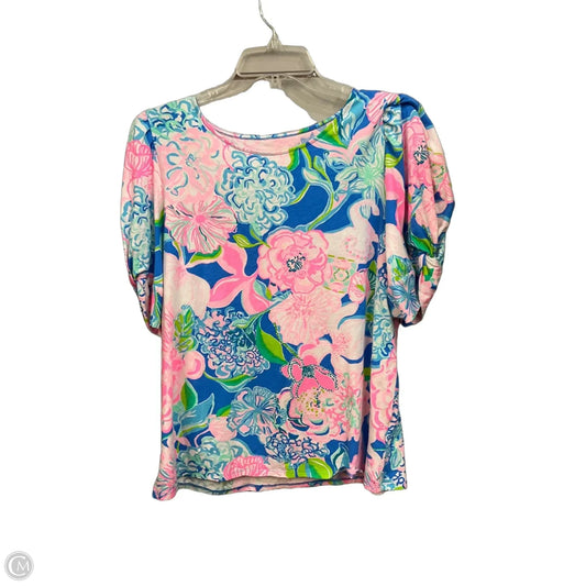 Top Short Sleeve Designer By Lilly Pulitzer In Floral Print, Size: Xl
