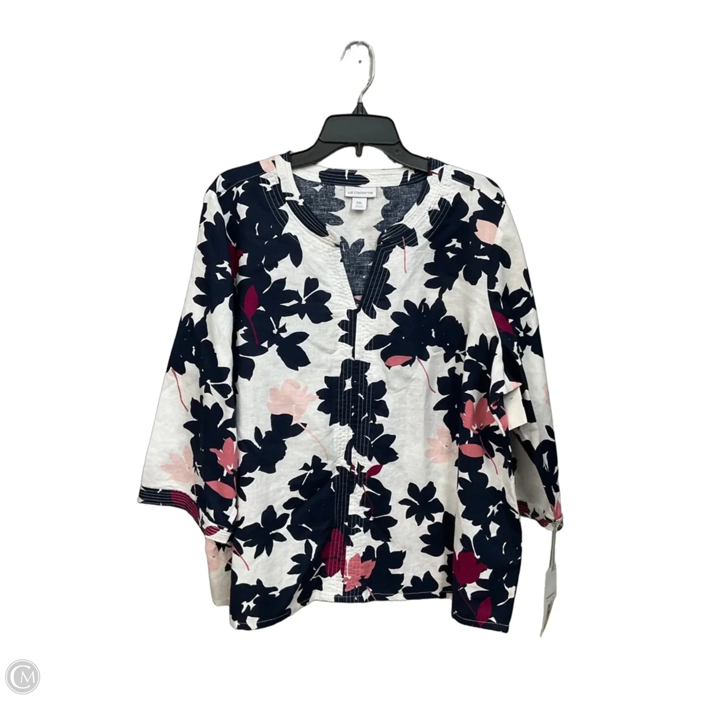 Top Long Sleeve By Liz Claiborne In Floral Print, Size: Xxl