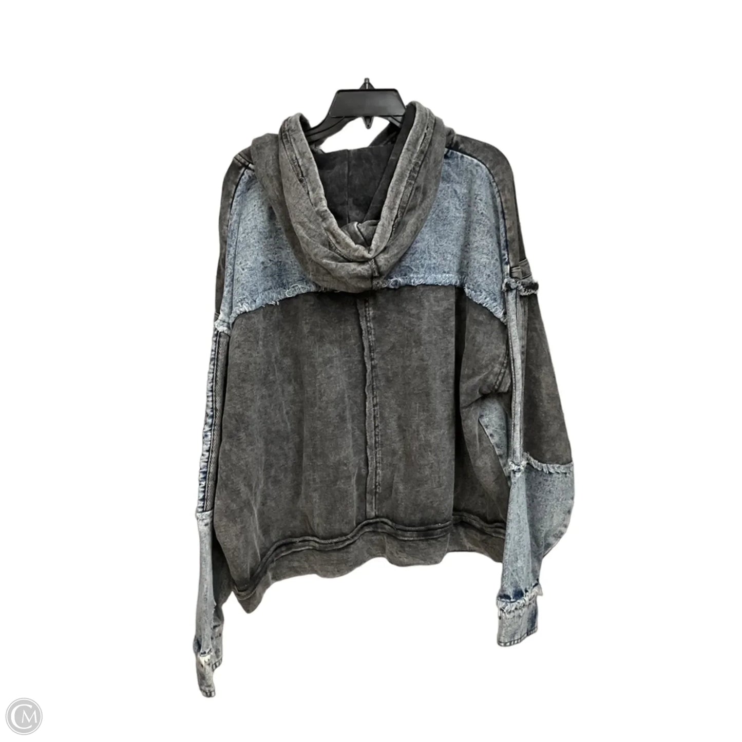 Sweatshirt Hoodie By Oli & Hali In Black & Blue, Size: L