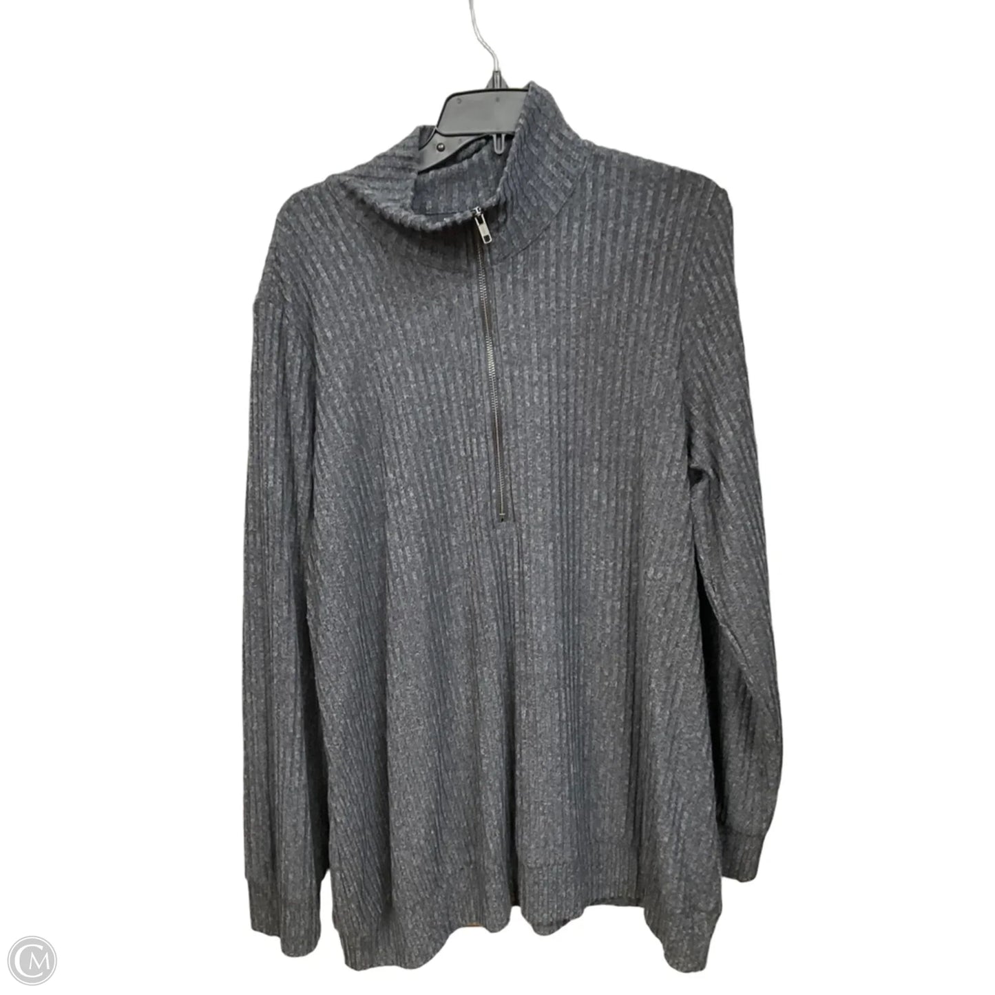 Top Long Sleeve By Tori Richards In Grey, Size: 3x