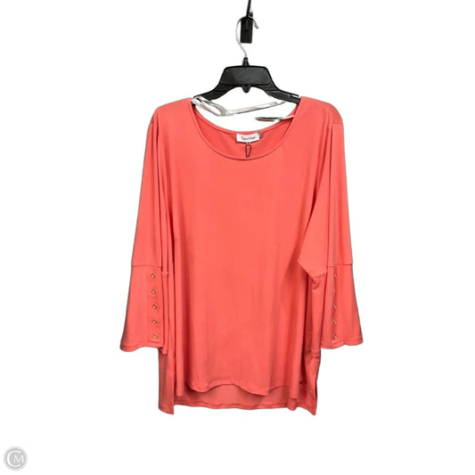 Top Long Sleeve By Calvin Klein In Orange, Size: 3x