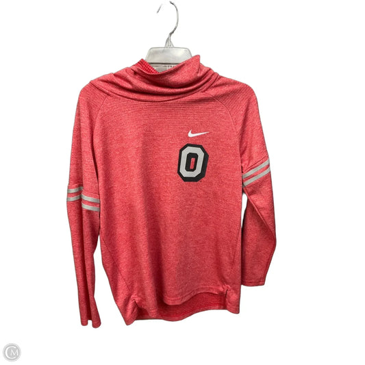 Athletic Top Long Sleeve Collar By Nike Apparel In Red, Size: M