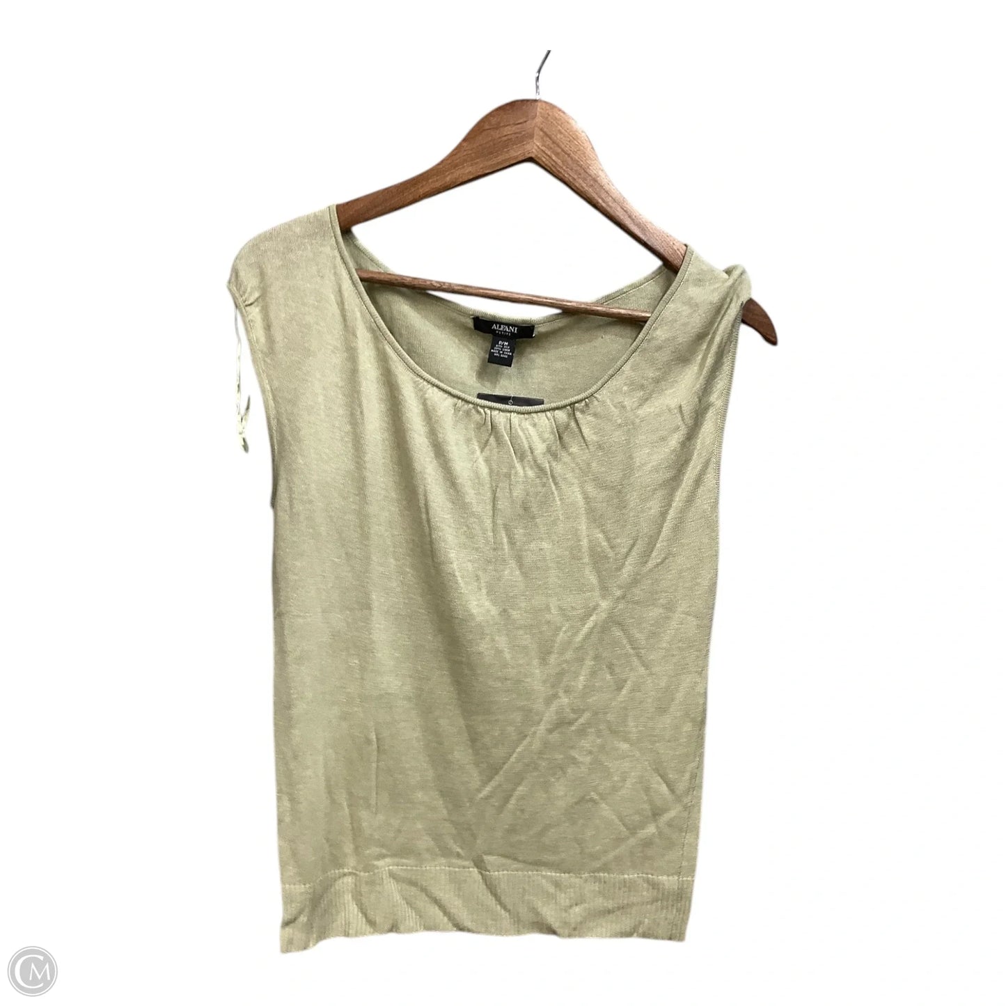 Top Sleeveless By Alfani In Green, Size: M