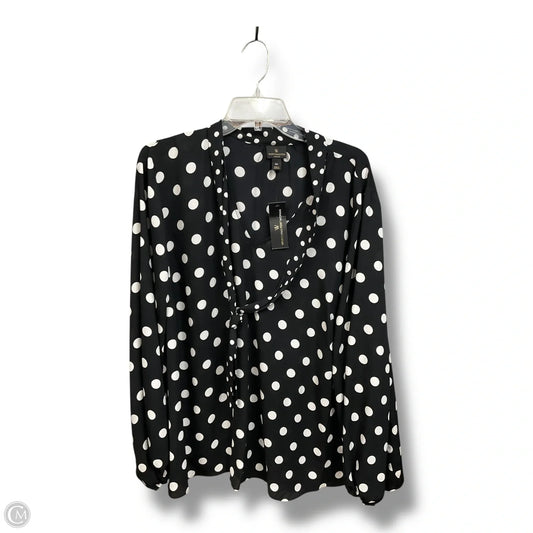 Blouse Long Sleeve By Worthington In Polkadot Pattern, Size: 2x