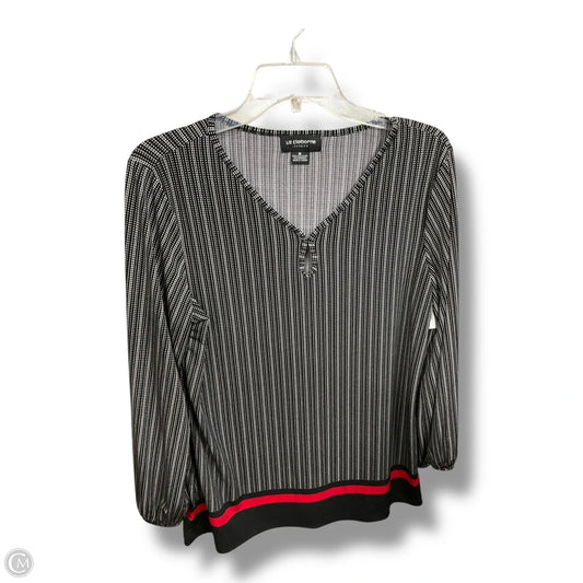 Top Long Sleeve By Liz Claiborne In Black & White, Size: 0