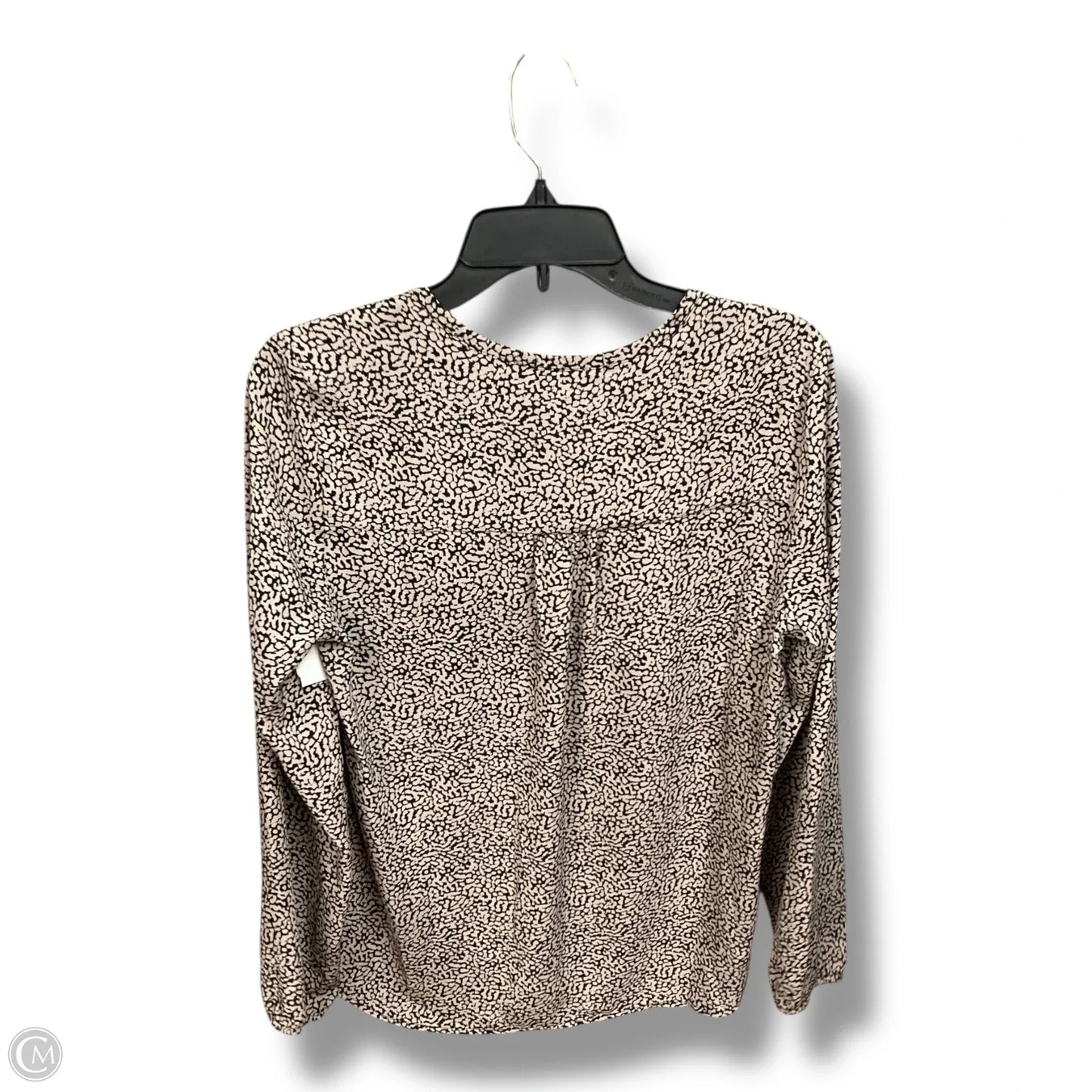 Blouse Long Sleeve By Pleione In Black & Tan, Size: S