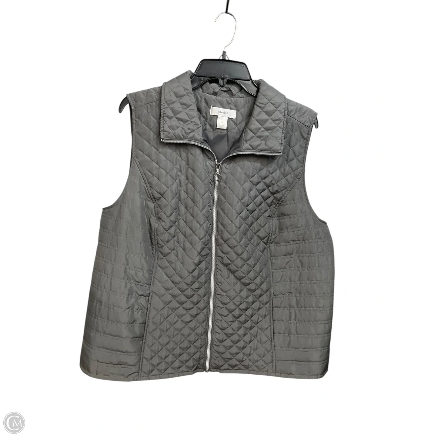 Vest Puffer & Quilted By Cj Banks In Grey, Size: 1x