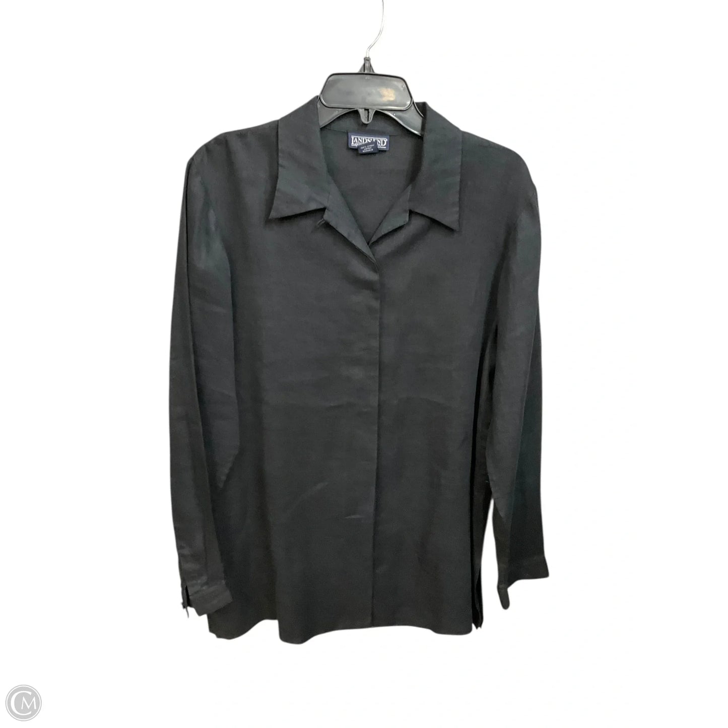 Blouse Long Sleeve By Lands End In Black, Size: L