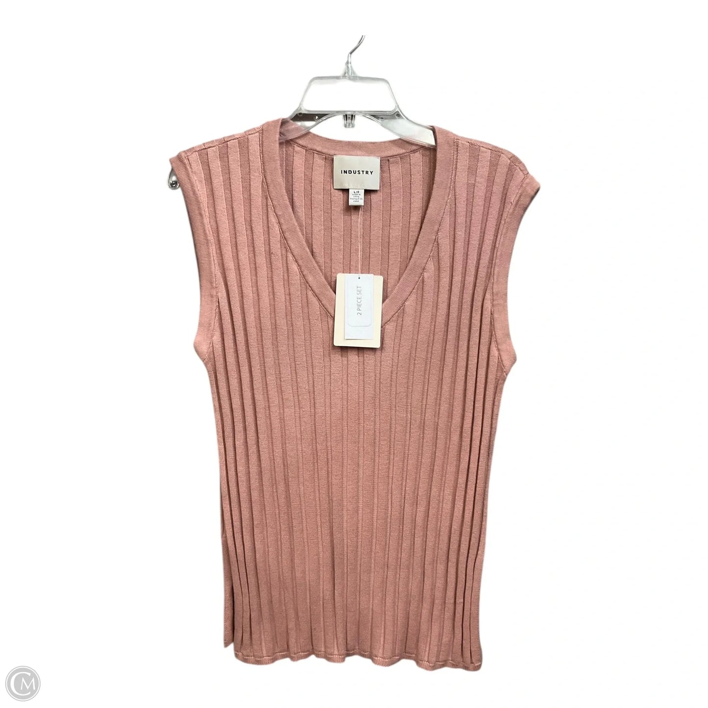 Vest Sweater By Industry In Pink, Size: L