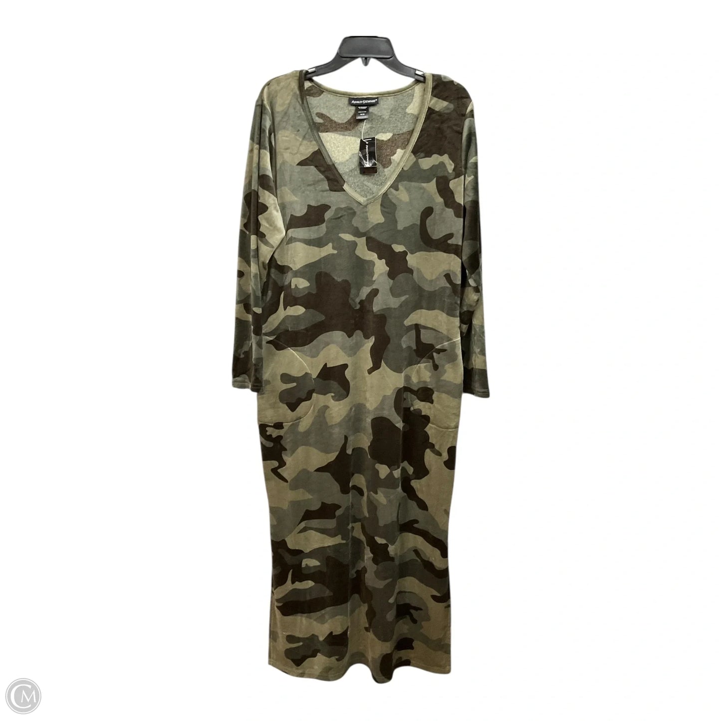 Dress Casual Maxi By Ashley Stewart In Camouflage Print, Size: Xl