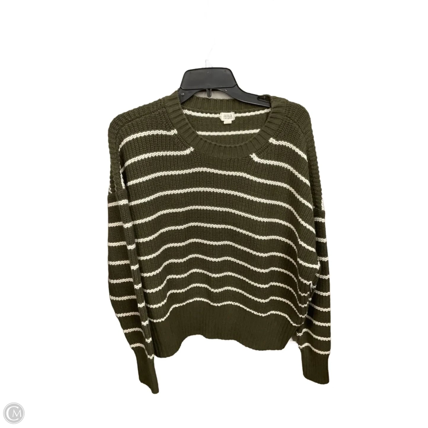 Sweater By Ana In Green & White, Size: Xxl