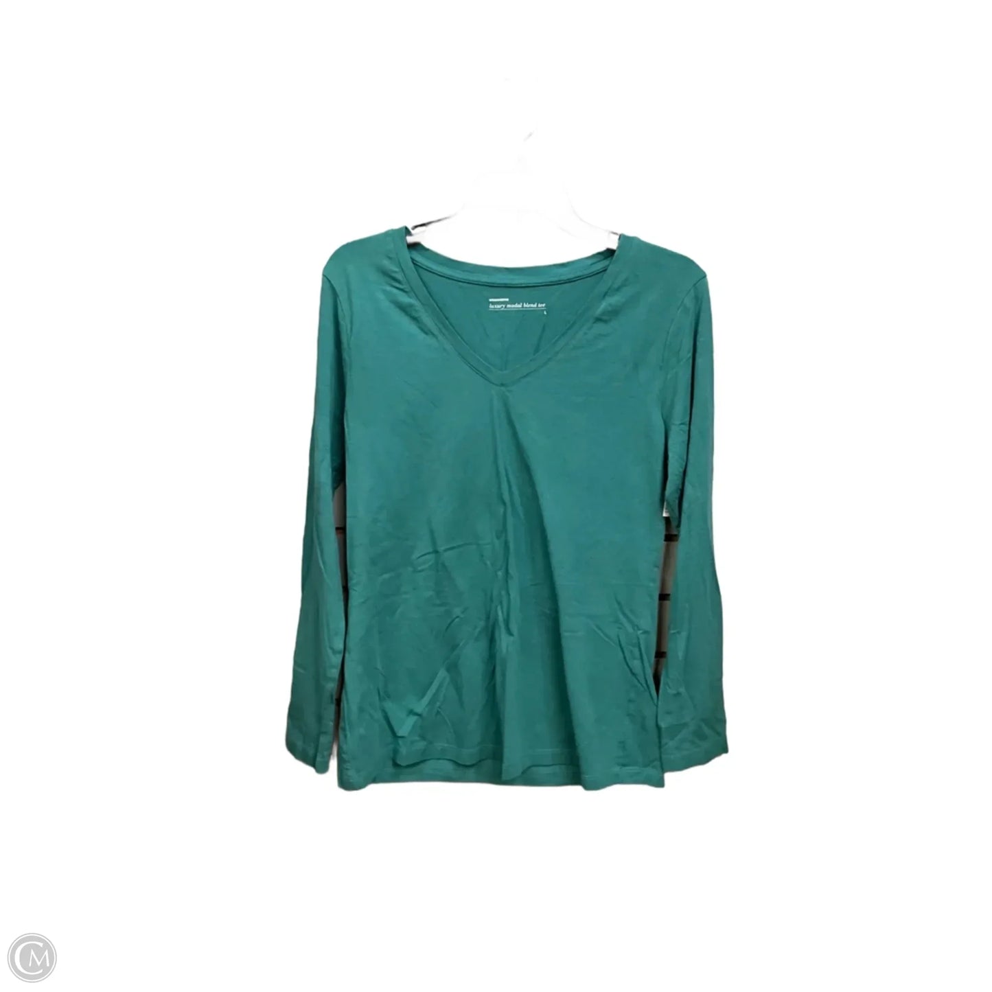 Top Long Sleeve Basic By Cme In Teal, Size: L