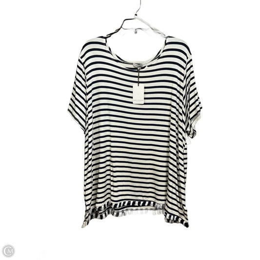 Top Short Sleeve By Green Envelope In Striped Pattern, Size: 3x