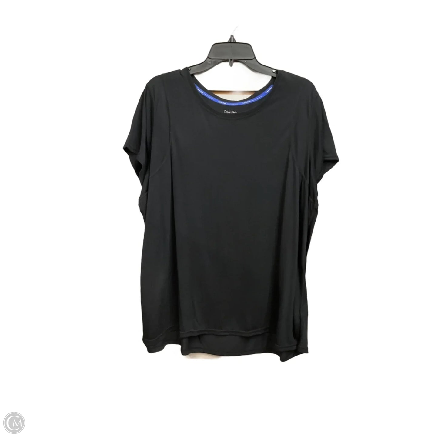 Top Short Sleeve By Calvin Klein In Black, Size: 3x